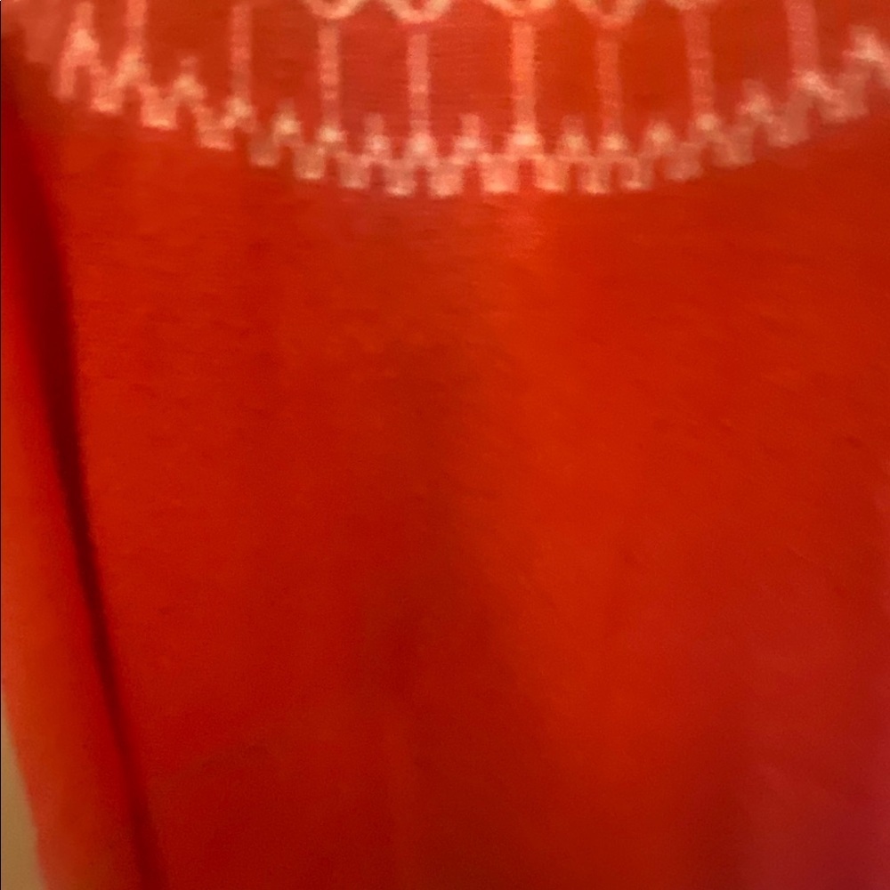 Talbots Fair Isle Wool-Blend Sweater Women's Large Coral White Warm Cozy SKU355 - Picture 6 of 8